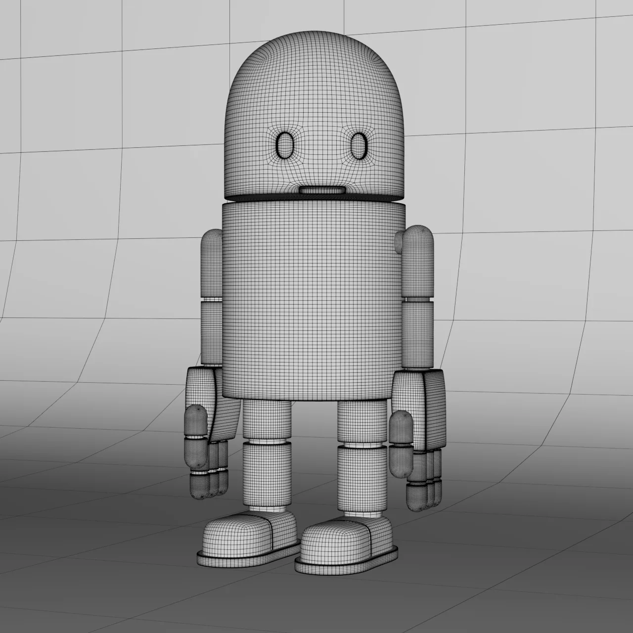 Lonely Robot — malla / wireframe