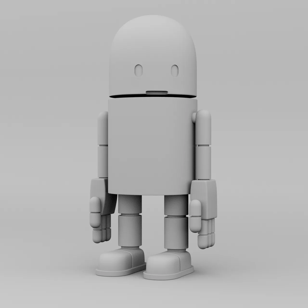 Lonely Robot — render en clay (sin texturas)
