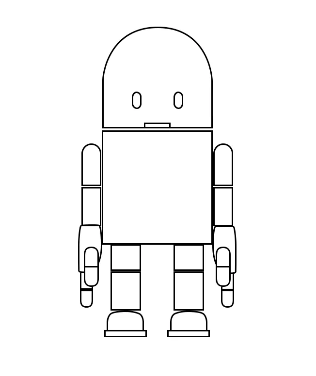 Lonely Robot — blueprint ortográfico