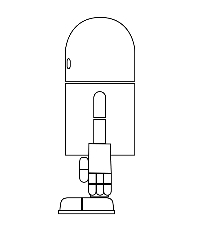 Lonely Robot — blueprint ortográfico